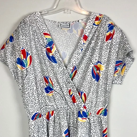 Vintage Chapter Two Crossover Front Multicolored Dress - Picture 5 of 11